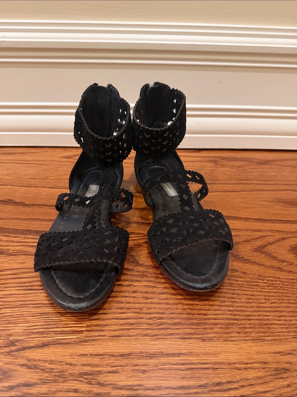 Prada Black Suede Sandals